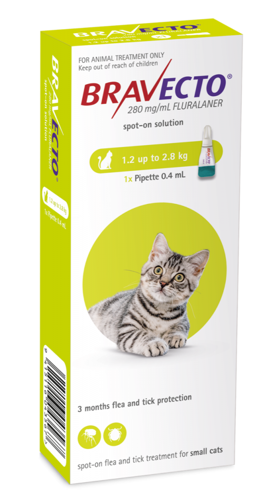 Bravecto Cat Small 1.2kg 2.8kg 3 Stone Vets Ltd