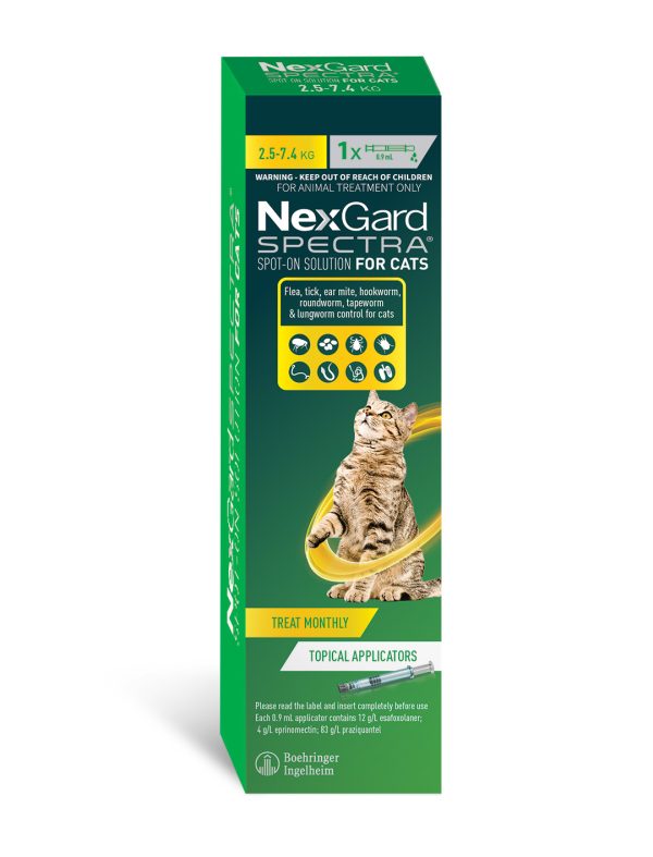 Nexgard Spectra Flea & Worm Spot On for Cats 2.5-7.4kg (SINGLE)
